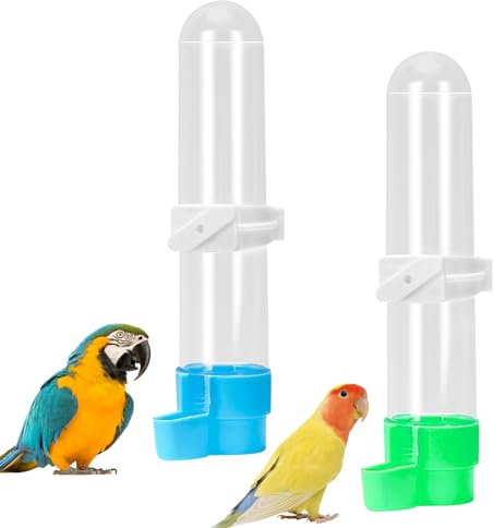 2Pcs Automatic Bird Water Feeders - 120ml Hanging Bird Drinkers, Birdcage Accessories for Parrots, Parakeet, Cockatiels, Budgies