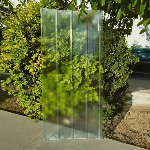 Bitumenwellplatten,2mm Wellbahn Dachplatten,FRP-Tageslichtplatten,Stoßsicheren Transparent Kurzrollen,Flammhemmende Gewächshausplatte,für den Außenbereich,inkl. Schrauben (0.9x1.3m/35x51in)