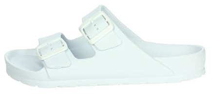 Valleverde 59100 Badeschuhe für Meer Strand Damen PVC 4 cm Gummisohle, Weiß, 37 EU