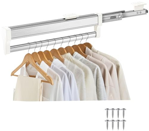 Ausziehbare Kleiderstange zum Herausziehen der Kleiderbügel Verstellbarer Kleiderschrank Teleskopstange Kleiderstange 792mm