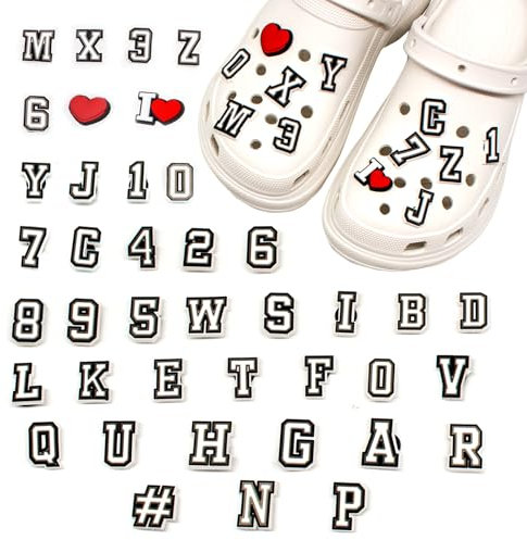 Celestia 39 pcs Letter & Number PVC Shoe Charms for Croc – Colorful DIY Decorations for Kids & Adults