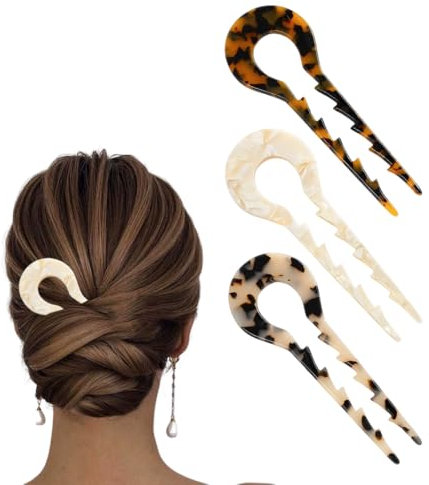 3 Stück U Förmige Haarnadeln, Haarnadel Dutt, Französische Haarnadel, U-förmige Haarspangen, Hair Pin Haar, Haarnadel Groß, für Damen Mädchen french pin fiona franchimon hairpin hairpin fiona