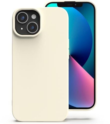 Zuvirelx Silikon Handyhülle für iPhone 13 Mini Hülle, Weiches Griff, Dünne, Minimalistisch, Stoßfest, rutschfest, Taschenpassend - Weiß