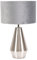 ValueLights | Silver Metal Touch Dimmer Table Lamp with Grey Velvet Shade | Home Décor, Bedside & Desk Lamp | Includes Bulb