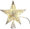 Weihnachtsbaumspitze, Beleuchteter Hohl Baumstern, LED-Beleuchtet, Weihnachtsbaumschmuck (Gold, 17 x 10 x 10 cm)
