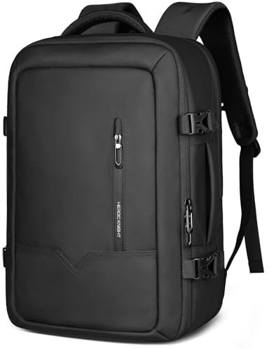 hk Bagage Cabine 45X36X20cm, 30L Sac Ordinateur Portable 17.3 Pouces, Imperméable Grande Capacité, Sac à Dos de Voyage Homme Femme,Valises et sacs à dos, pour Vacances, Travail, École – Noir