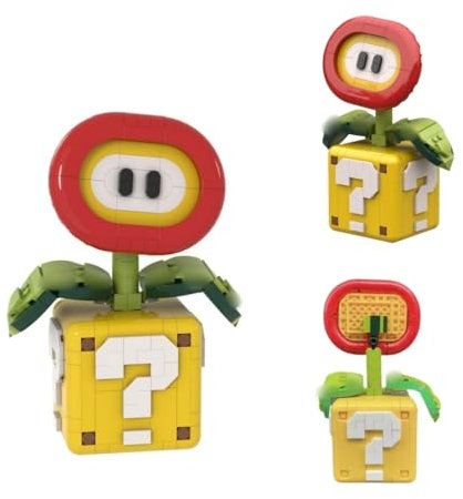 JVAVNE Fire Flower Plant Building Blocks Set, Super Mari Game Flower Potted Plant Floral Building Model Kit, MOC 300+ PCS Collectible Gift for Fans, Compatible with LG Building Toy for Adults Kids