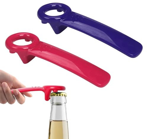 2 Pcs Jar Opener, Easy Jar Opener, Multifunctional Can Lid Openers, Manual Jar Lid Opener, Can Lid Openers for Jars, Bottles, Weak Hands, Arthritis Hands, Elderly, Women (Rose + Purple)