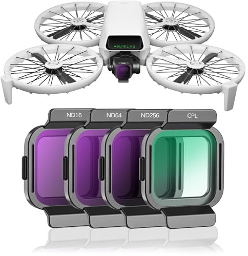 FPVtosky ND/CPL Filter Set für DJI Flip Zubehör, 4 Pack CPL ND16 ND64 ND256 HD Optisches Glas Mehrfach vergütete Neutraldichte-Filter