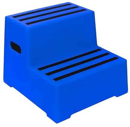 2 Tread Heavy Duty Safety Steps 260KG Capacity Moulded Plastic Industrial Anti Slip Footstep Warehouse Equestrian Platforms
