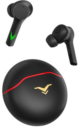 Harmoflow True Wireless Earbuds, Ear Buds with Deep Bass, 40H Long Playtime, Ultra Low Latency, Music/Gaming Mode in Ear Earphone with Mic for Phone Tablet Sports Workout, Black