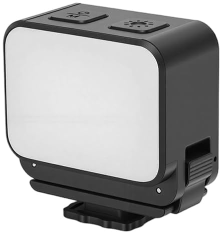 Denash LED-Videoleuchte, 20 LED-Lampen mit 3 Farbtemperaturen 3000 K, 4440 K, 8700, 150 Lux Helligkeit, IPX4 Wasserdicht, Magnetische Halterung, mit 600 MAh Akku, für 6