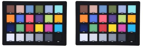 Mokamika Lot de 2 tests de cartes 24 couleurs pour une correction numérique des couleurs de qualité supérieure pour équilibrer les couleurs sur les tableaux de palette de couleurs des photos