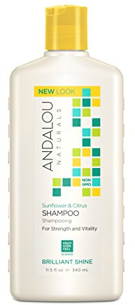 Andalou Sunflower and Citrus Brilliant Shine Shampoo 340 ml | shine shampoo for fine hair, moisturizing citrus wash, gentle daily cleansing, natural women's haircare