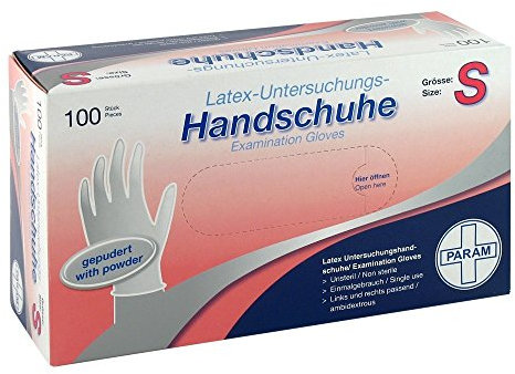 HANDSCHUHE Einmal Latex gepudert S 100 St