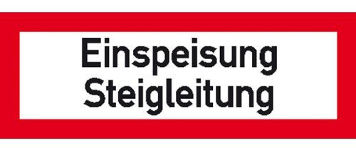 Indigos UG - Aufkleber - Einspeisung Steigleitung Hinweisschild Brandschutz 29,7x10,5 cm - Warnung - Sicherheit - Hotel, Firma, Haus
