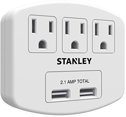 Stanley 30407 plugmax 3 USB, color blanco