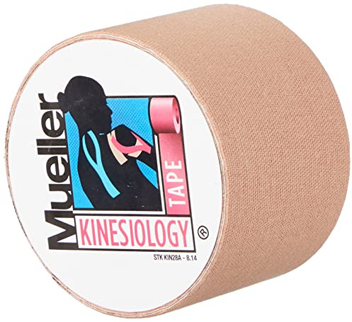 Mueller Kinesiology Tape, Beige, 5 cm x 5 m, Adhesive, Latex-Free, Hypoallergenic, Mimics Muscle Movement, Breathable, Elastic, Maintains Flexibility, Improves Circulation, Aids Ligament Injuries