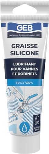 GEB Graisse Silicone - Lubrifiant pour robinetteries et sanitaires. Spécial eau potable - Tube de 125ml - Blanc