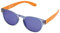 Police Unisex S1945 Exchange 2 Rund Sonnenbrille, SEMI MATT TRANSPARANT BLUE & ORANGE FRAME / BLUE VIOLET MIRROR LENS
