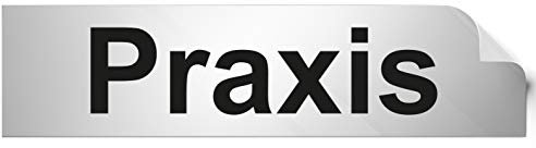 Türschilder24 Kinekt3d Leitsysteme Folienschild Türschild • Praxis • PVC Hinweisschild • 160 x 40 mm Silber • selbstklebend • Kratzfester Druck • UV Beständig