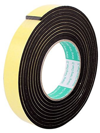 sourcing map Burlete Adhesiva EVA, Cinta Aislante Espuma de de Una Cara 25mm Ancho 4mm Grosor 3 Metros Longitud, Burlete Puerta Burlete Ventana Antiruido Resistente a los Golpes, Paquete de 1