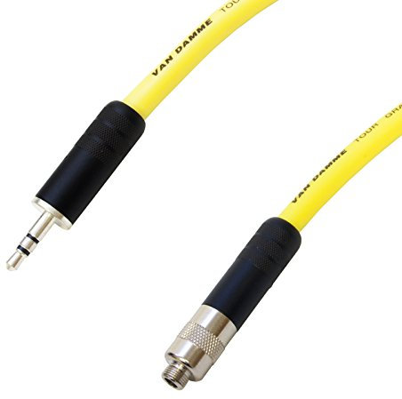Van Damme IEM Extension Lead. IN-EAR MONITORING Cable. Stereo Headphone Jack (25m, Yellow)