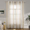 MIULEE Cortinas Salon Modernas con Rayas Blanco y Beige, Bonitas Cortinas Dormitorio Juvenil con Ojales, Translucidas Visillos Cortos para Ventanas Habitacion, Visillos Salón 2 Piezas, 2X A140xL175CM