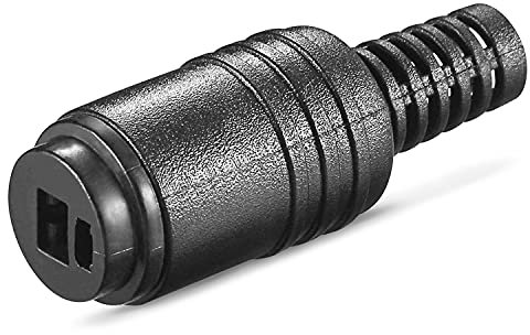 PerfectHD DIN Lautsprecherbuchse | mit Schraubanschluss | Gerade Schraubbar Knickschutz 2,2 mm | Boxen Audio Adapter Kabelanschluss Lautsprecher Buchse Kupplung | Schwarz | 1 Stück