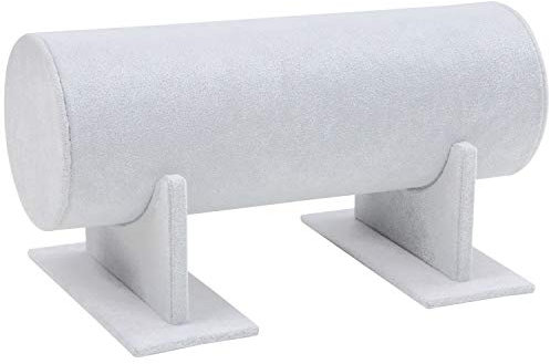 BELLE VOUS Grauer Samt Haarreif Ständer/Schmuckhalter Display - Abnehmbarer T-förmiger Ständer für Haarband, Haaraccessoire, Haarreifen, Stirnband Halter