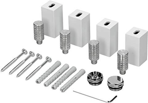 ECD Germany Halterung für Badheizkörper - Weiß - Montagematerial Befestigung Satz Montage Set Aufhängung Halter für Heizkörper Designheizkörper