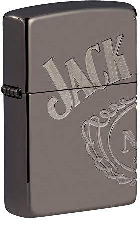 ZIPPO – Jack Daniels, Armor Black Ice – Benzin Sturm-Feuerzeug, nachfüllbar, in hochwerti-ger Geschenkbox