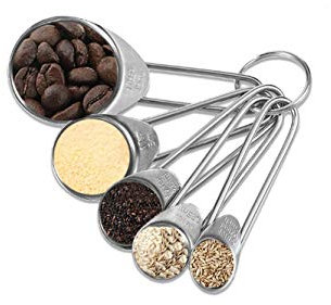 MANSIFANG Forniture da cucina Cucchiaio dosatore in acciaio inox 5 pezzi Strumento di cottura per cucina domestica caffè grammo misurino cucchiaio