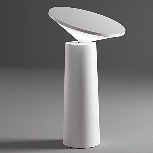 ACMHNC Tischlampe Kabellos, LED Akku Tischleuchte, Touch Dimmbar, 3000/4000/6000K, USB Aufladbar Nachttischlampe, 10h Laufzeit, Tragbare Akku Lampe für Outdoor Bett Homeoffice, Weiß