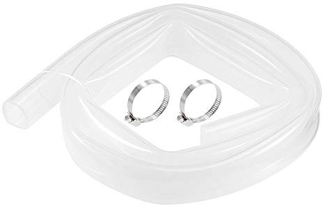 sourcing map Silicone Tuyau 25mm(1) ID 31mm(1 1/4) OD 1.5m Silicone Caoutchouc Tube Air Tuyau Eau Tube Transparent avec Pinces