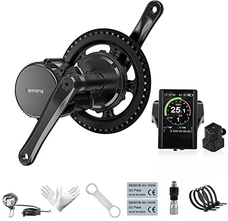 Bafang BBS01B 36V 250W Middle Motor Kit EBike Conversion Kit, Electric Bicycle Motor, Optional Frame Battery
