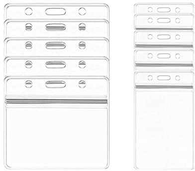 Quesuc 10Pcs Kartenhülle flexibel und wasserdicht,bietet optimalen Schutz Ihrer Karten,Kartenhülle Ausweis Ausweishülle Namensschild Id-Kartenhalter mit Lanyards verwendet werden, Transparent