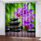 Vorhang Blickdicht 3D Orchidee schwarzer Stein Verdunklungsvorhänge 2 x 117 x 183 cm（B X H） Thermisch Isoliert Verdunkeln Gardinen Wohnzimmer Schlafzimmer Geräuschreduzierung mit Ösen Vorhänge