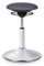 BALIMO Classic - Bewegungshocker - Sitztrainer - ergonomischer Sitzhocker - Hocker mit Schwingeffekt - Rücken-Trainer - Bewegungsstuhl - Bürohocker - Standfuß Silber gebürstet (Dunkelgrau)