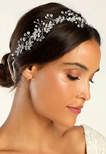 LIHELEI Braut Haarschmuck Hochzeit Perlen Damen Strass Brautschmuck Haare - Rosegold