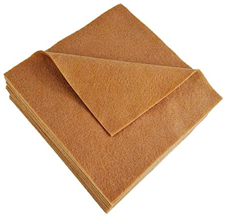 Jtnohx Weicher Filzstoff, Flexibler Bastelfilz, Filzplatten zum Basteln, 1,4mm dickes 15x15cm Farbig Filz für Nähprojekte und Diy (Braune)