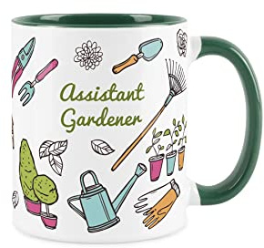 Assistant Gardener Mug - Gardening White & Dark Green Coffee/Tea Gift 11oz