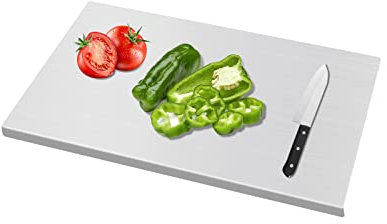 Tagliere in acciaio inox 80 x 50 cm, tagliere antiscivolo, piano di lavoro in acciaio inox, taglieri per cucina, bar, ristorante per impastare pizza, pane, torte