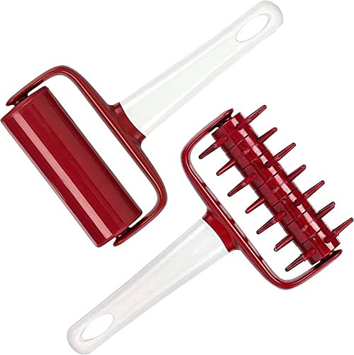 2 Pieces Pizza Dough Docker and Pizza Dough Roller Used for Pizza Pough Processing, Pizza Pie Crust Dough Cake Bread Pastry (Docker+Roller)