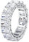 Ayoiow Ehering Damen Einzeln, Trauring Weißgold 585 mit Radiant Moissanit 0.3ct Ringe Weiß Größe 52 (16.6)