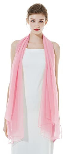 BEAUTELICATE Damen Stola Schal für Abendkleider Sheer Leichter Umschlagtücher Tücher Wraps Bolero Sommer für Festlich Hochzeit Braut 17 Farben (Ballett Rosa, Einheitsgröße)