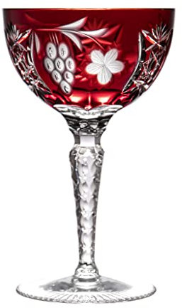 Ajka Marsala Verre à champagne en cristal au plomb Rouge rubis 201,3 g