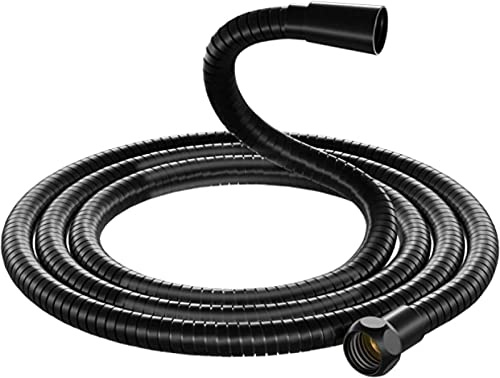 Long tuyau de douche flexible en acier inoxydable Noir 1,5 m