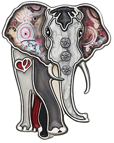 BAMAY Emaille Elefant Brosche Pins Zinklegierung Schal Anstecknadel Schmuck Dschungel Elefant Geschenke für Frauen Mädchen Broschen Charms (Schwarz)