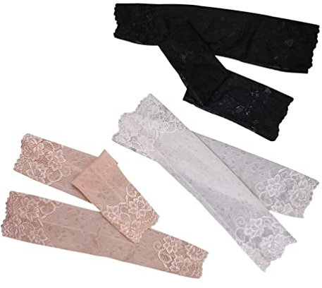 DOITOOL Schützen Sie Ihre Arme vor Sonnenbrand. 3er-pack Sonnenärmel für Damen Spitzendesign Atmungsaktiv